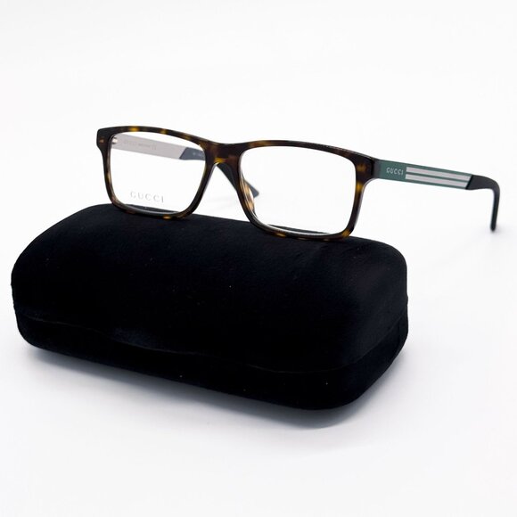 NEW GG0692O 002 GUCCI MEN HAVANA GREEN EYEGLASSES GUCCI - Picture 1 of 9